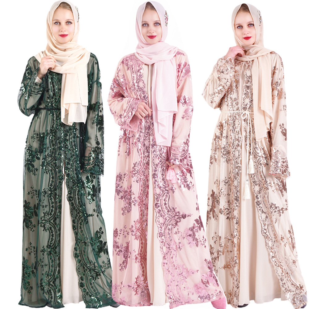 Summer Clothing Pakistan - ใหม่เสื้อผ้าอิสลามโพลีเอสเตอร์มุสลิม Abaya ชุดสตรีรอมฎอนชุดอิสลาม Robe Musulman Hijab