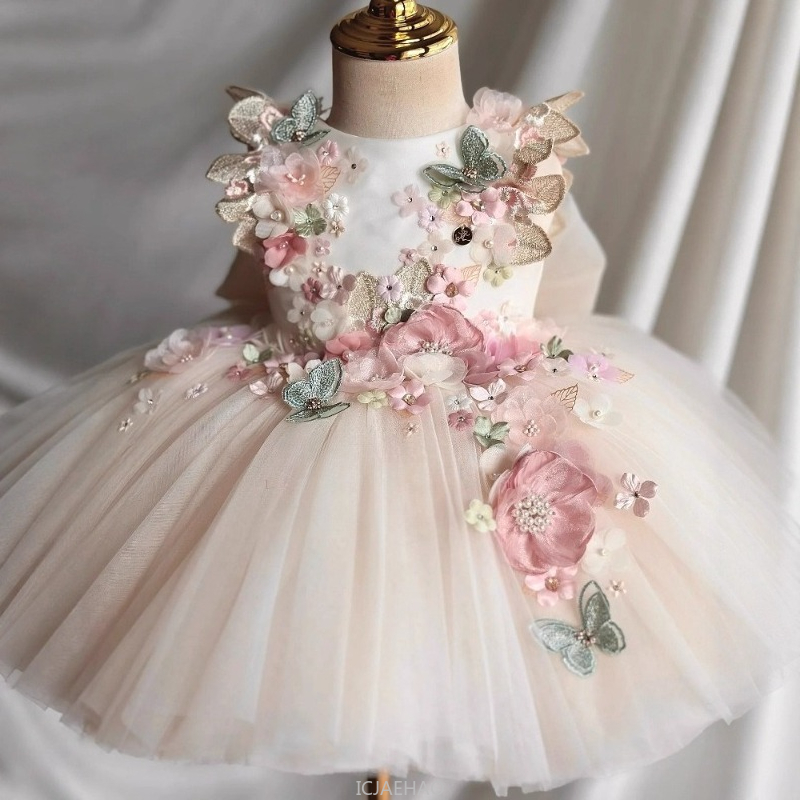 Summer Clothing Baby Girl - ชุดแต่งงานฤดูร้อนสำหรับเด็กผู้หญิง ชุดเจ้าหญิงลายดอกไม้สำหรับวันเกิดปีแรก ชุดเดรสลายดอกไม้ เสื้อผ้าเด็ก เสื้อผ้าเด็กทารก