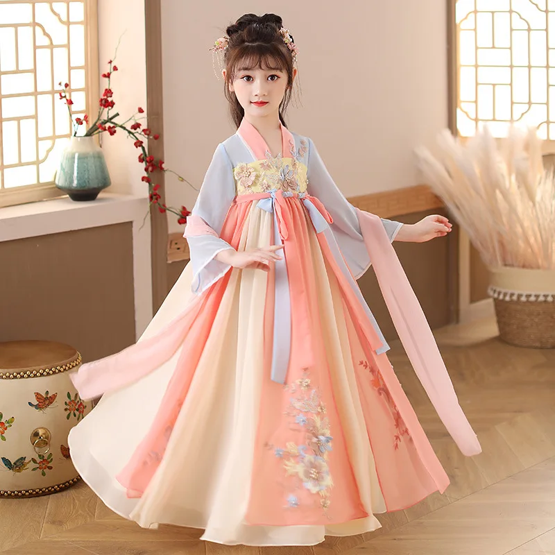 Summer Clothing Baby Girl - ฤดูร้อนเด็กฮันฟูชุดเจ้าหญิงเครื่องแต่งกายเด็กปาร์ตี้ เวสติโดเด็กสาวนางฟ้าชุดยาวสาวเสื้อผ้าจีนแบบดั้งเดิม