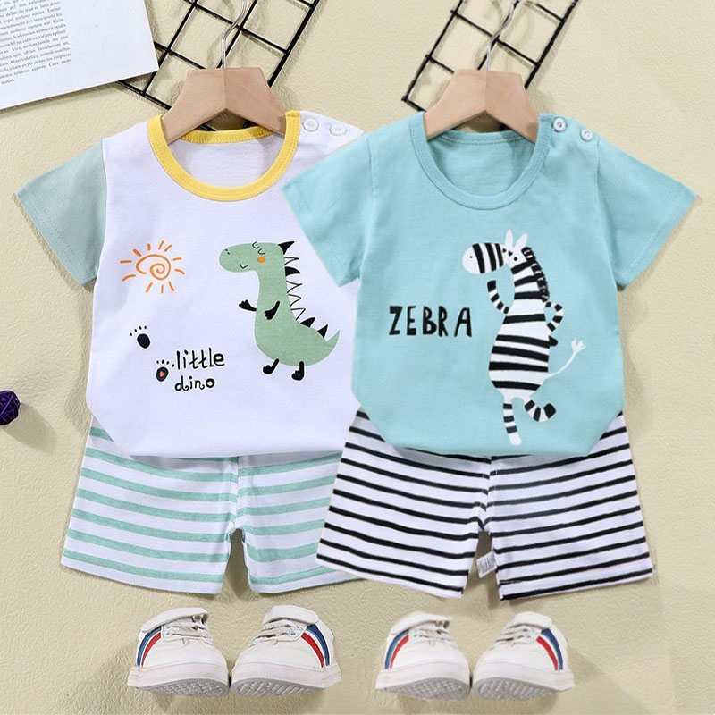 ผ้าฝ้ายTees + กางเกงขาสั้น 2 ช - Summer Clothing Baby Girl บทวิจารณ์และราคา