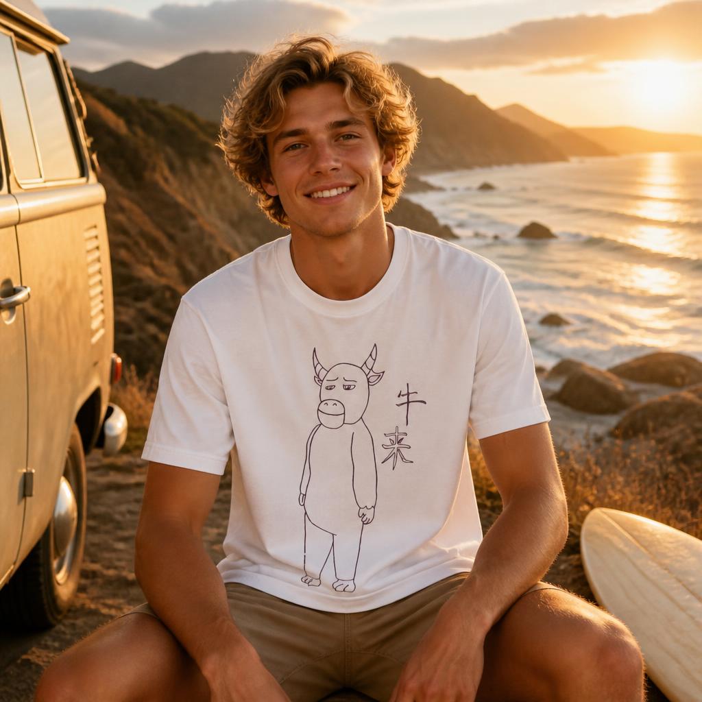เสื้อยืดผู้ชายลาย Niu Lai ผลิต - Summer Clothing Drawing บทวิจารณ์และราคา