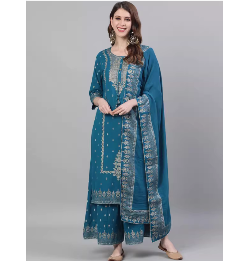 ชุดสามชิ้นลายพิมพ์สไตล์อินเดีย - Summer Clothing Pakistan บทวิจารณ์และราคา